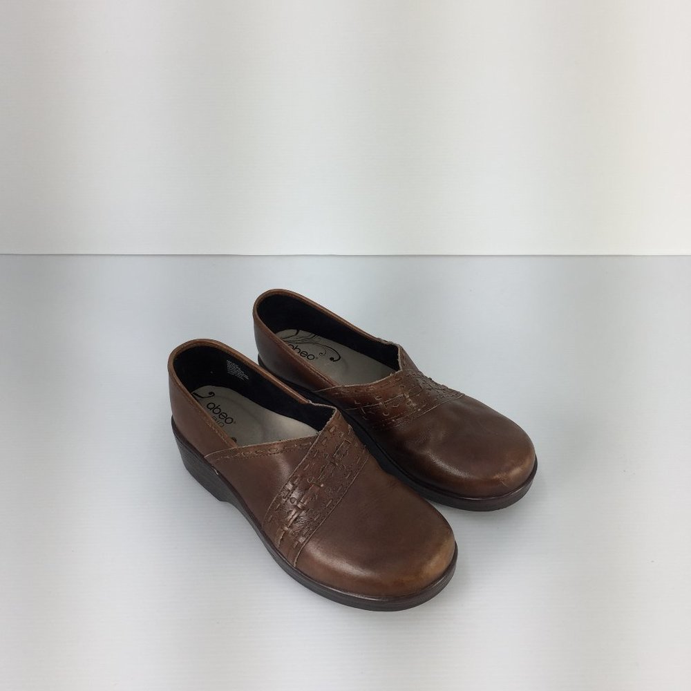 Abeo Biosystem Femi Neutral Brown Leather Clogs